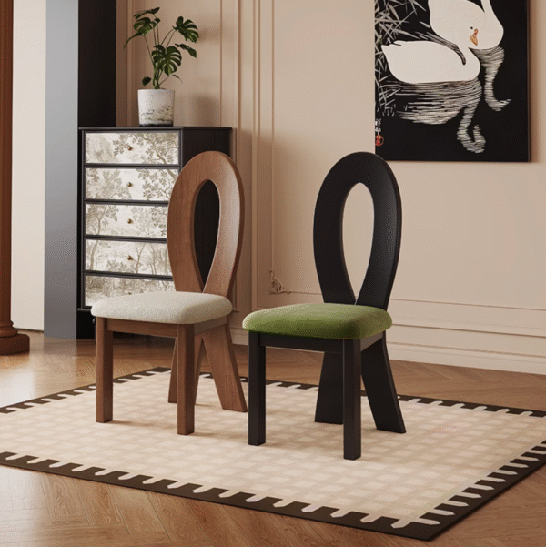 Designer Nordic Vintage Solid Wood Mermaid Chair