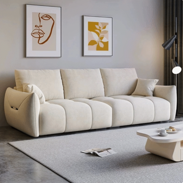 Japanese Minimalist 3 Seater Fabric Sofa