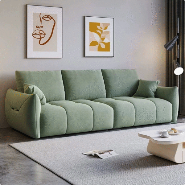 Japanese Minimalist 3 Seater Fabric Sofa