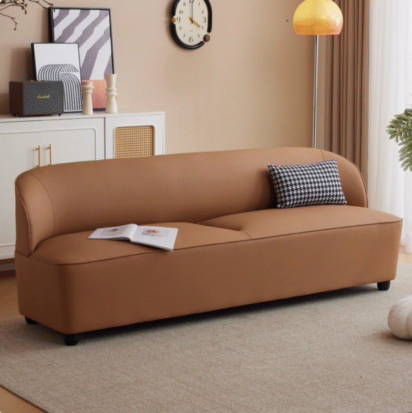 Plush Scratch Resistant Faux Leather Sofa