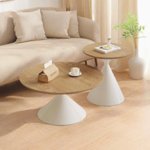 Modern Minimalist Double Round Coffee Table
