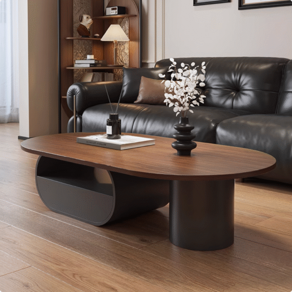 Vintage French Mid Century Walnut Coffee Table