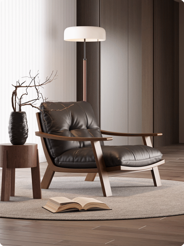 Classic Gentleman Lounge Chair in Vintage Leather