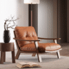 Classic Gentleman Lounge Chair in Vintage Leather