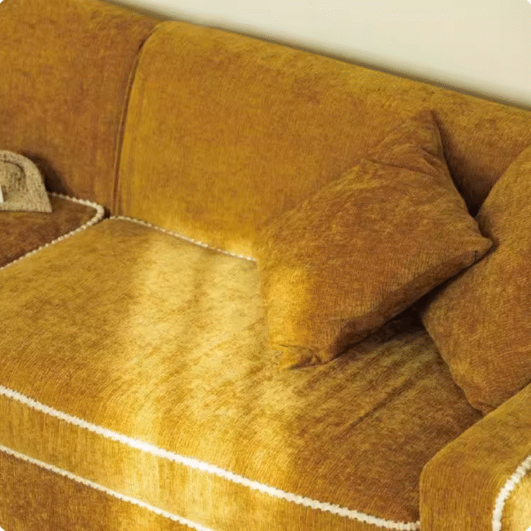 Retro Luxe French Pastoral Yellow Chenille Sofa