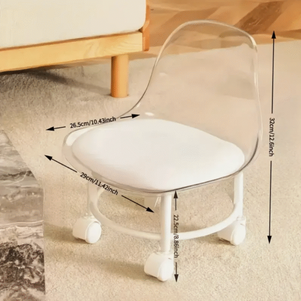 Glide Lite Transparent Rolling Stool